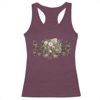 Military Army Mom Floral Combat Shoes Racerback Tank Top