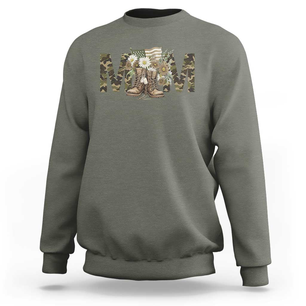 Military Army Mom Floral Combat Shoes Sweatshirt