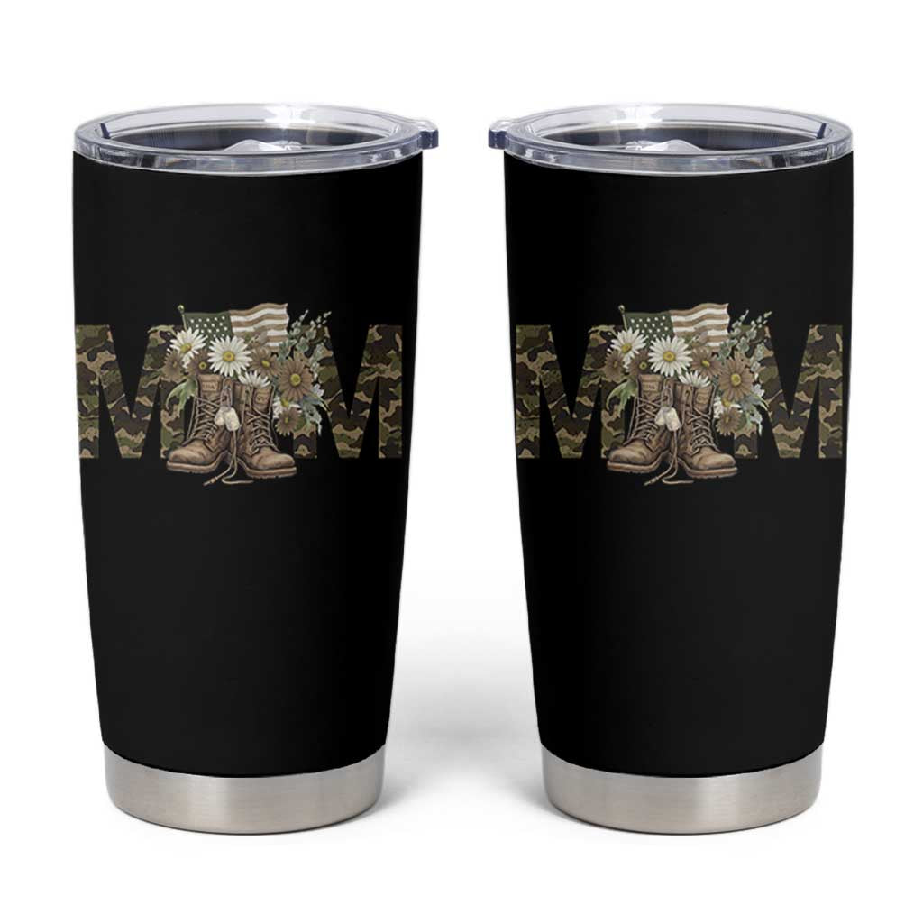 Military Army Mom Floral Combat Shoes Tumbler Cup