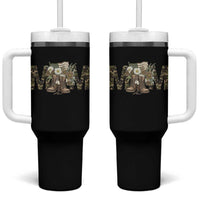 Military Army Mom Floral Combat Shoes Tumbler With Handle