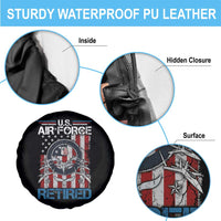 Veteran US Air Force Retired Spare Tire Cover Vintage American Flag