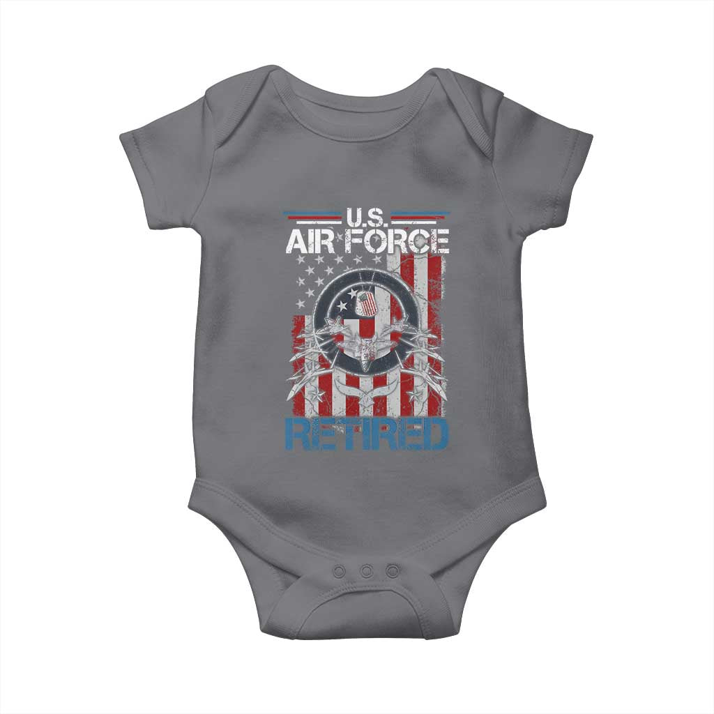 Veteran US Air Force Retired Baby Onesie Vintage American Flag