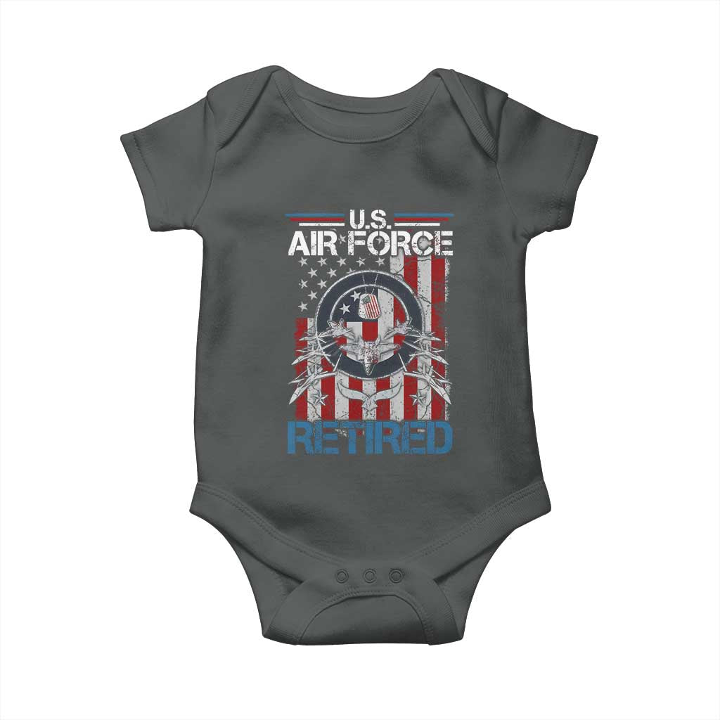 Veteran US Air Force Retired Baby Onesie Vintage American Flag