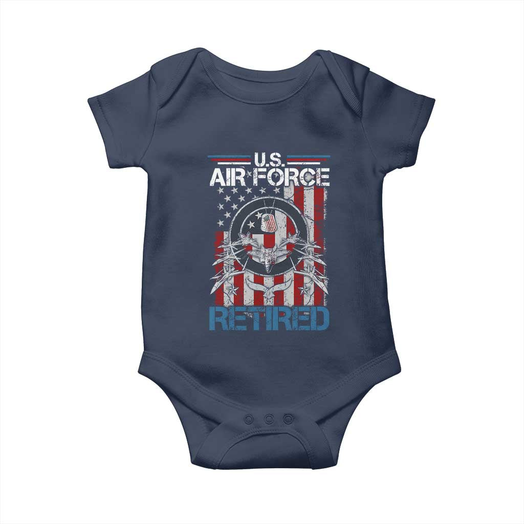 Veteran US Air Force Retired Baby Onesie Vintage American Flag