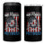 Veteran US Air Force Retired 4 in 1 Can Cooler Tumbler Vintage American Flag
