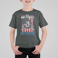 Veteran US Air Force Retired T Shirt For Kid Vintage American Flag