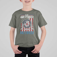 Veteran US Air Force Retired T Shirt For Kid Vintage American Flag