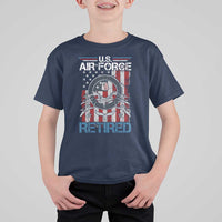 Veteran US Air Force Retired T Shirt For Kid Vintage American Flag