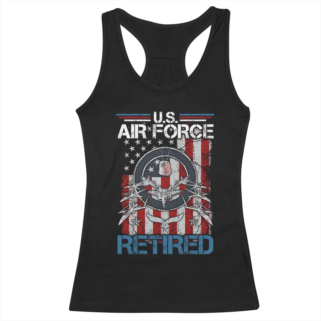 Veteran US Air Force Retired Racerback Tank Top Vintage American Flag