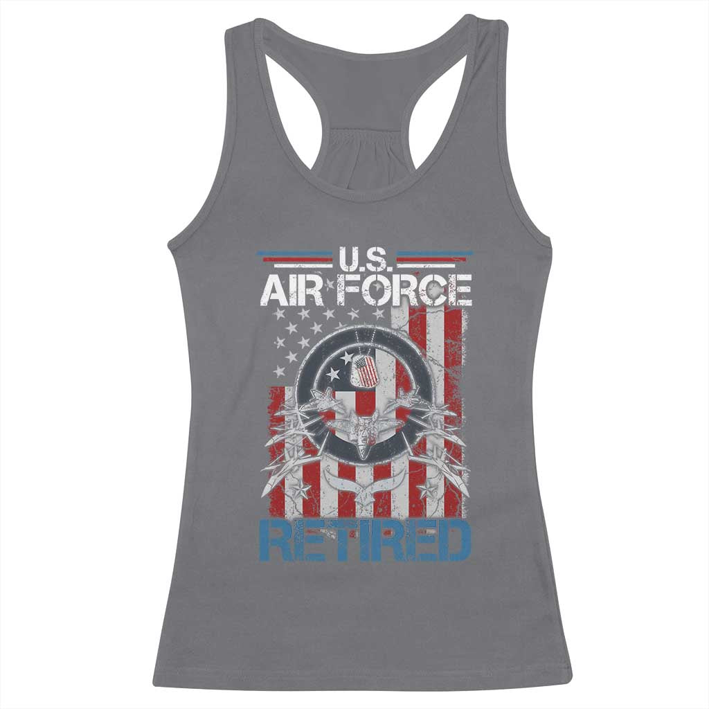 Veteran US Air Force Retired Racerback Tank Top Vintage American Flag