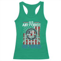 Veteran US Air Force Retired Racerback Tank Top Vintage American Flag