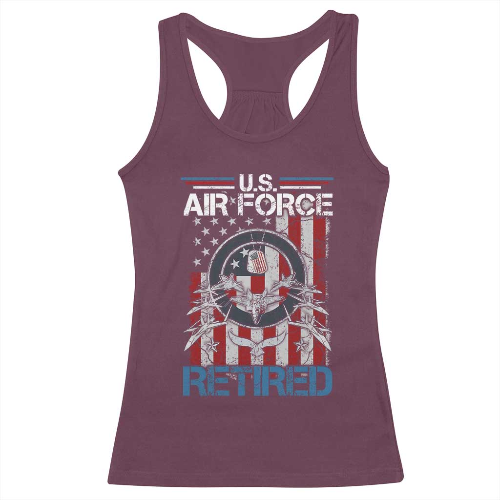 Veteran US Air Force Retired Racerback Tank Top Vintage American Flag
