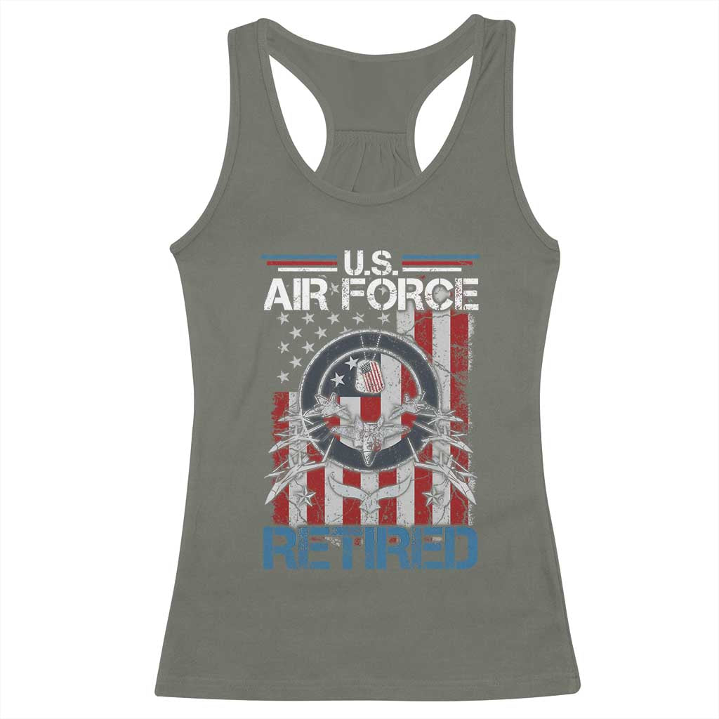 Veteran US Air Force Retired Racerback Tank Top Vintage American Flag