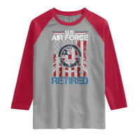 Veteran US Air Force Retired Raglan Shirt Vintage American Flag
