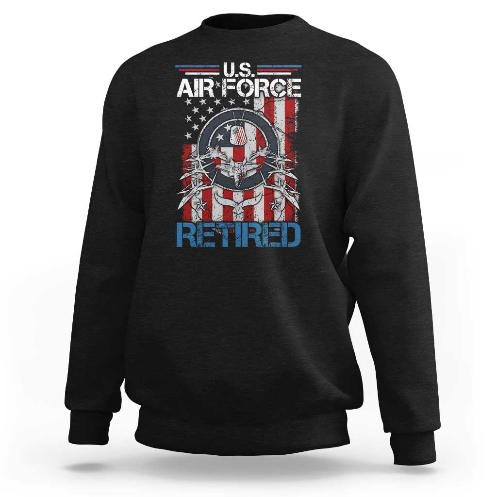 Veteran US Air Force Retired Sweatshirt Vintage American Flag