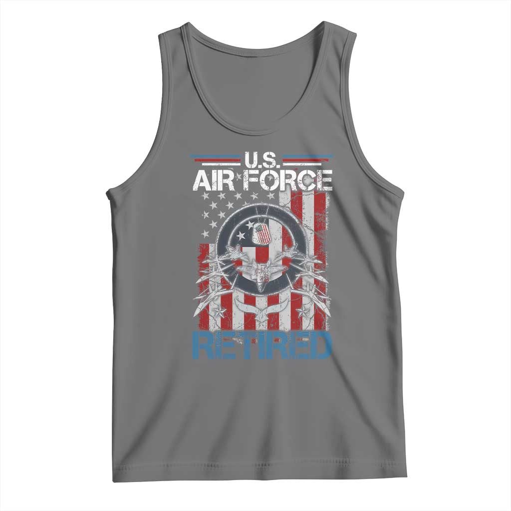 Veteran US Air Force Retired Tank Top Vintage American Flag