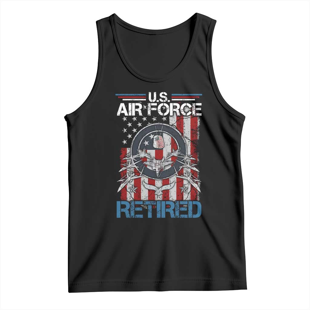 Veteran US Air Force Retired Tank Top Vintage American Flag