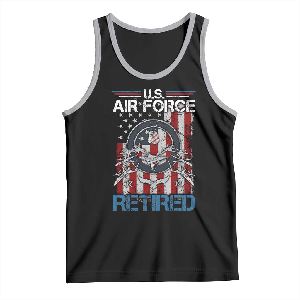 Veteran US Air Force Retired Tank Top Vintage American Flag