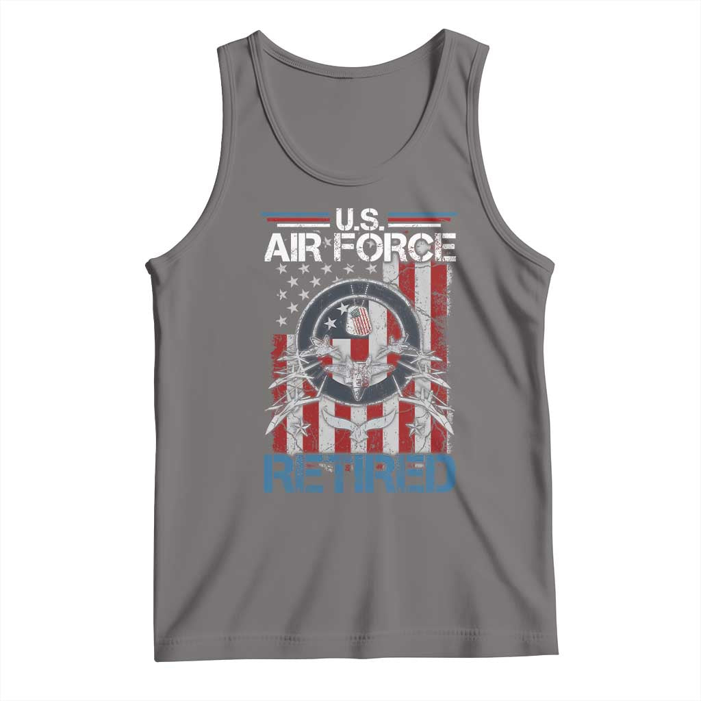 Veteran US Air Force Retired Tank Top Vintage American Flag