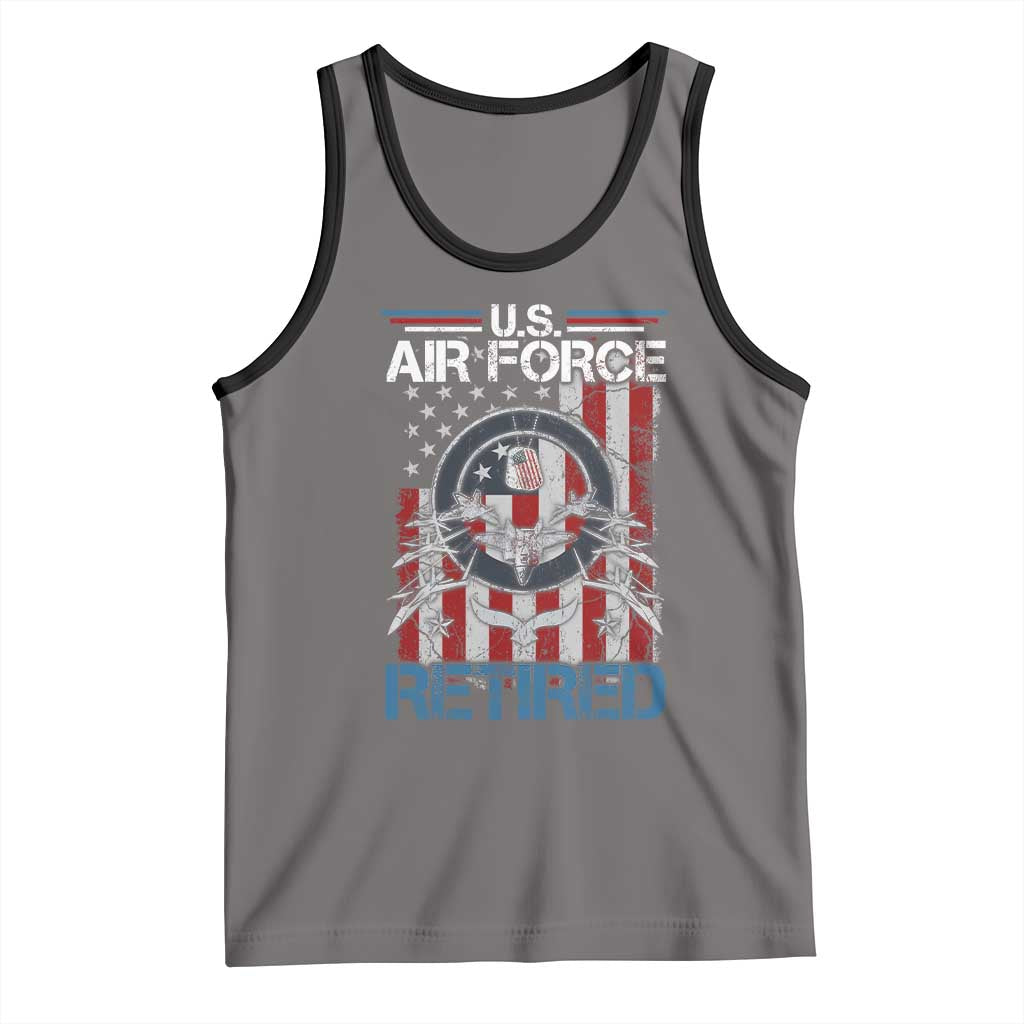 Veteran US Air Force Retired Tank Top Vintage American Flag