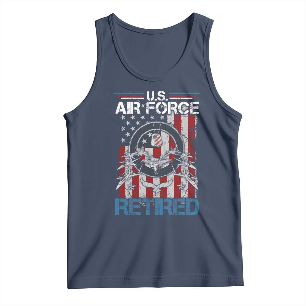 Veteran US Air Force Retired Tank Top Vintage American Flag