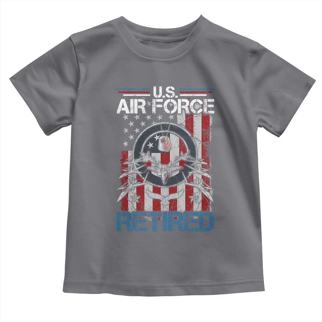 Veteran US Air Force Retired Toddler T Shirt Vintage American Flag