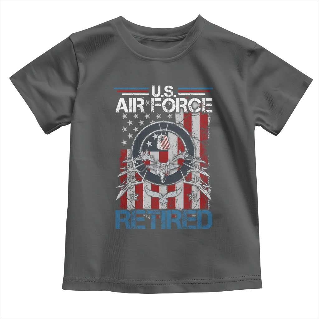 Veteran US Air Force Retired Toddler T Shirt Vintage American Flag