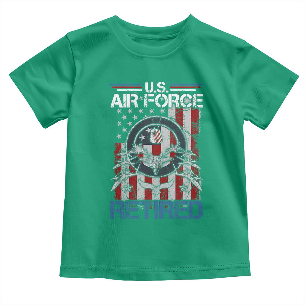 Veteran US Air Force Retired Toddler T Shirt Vintage American Flag
