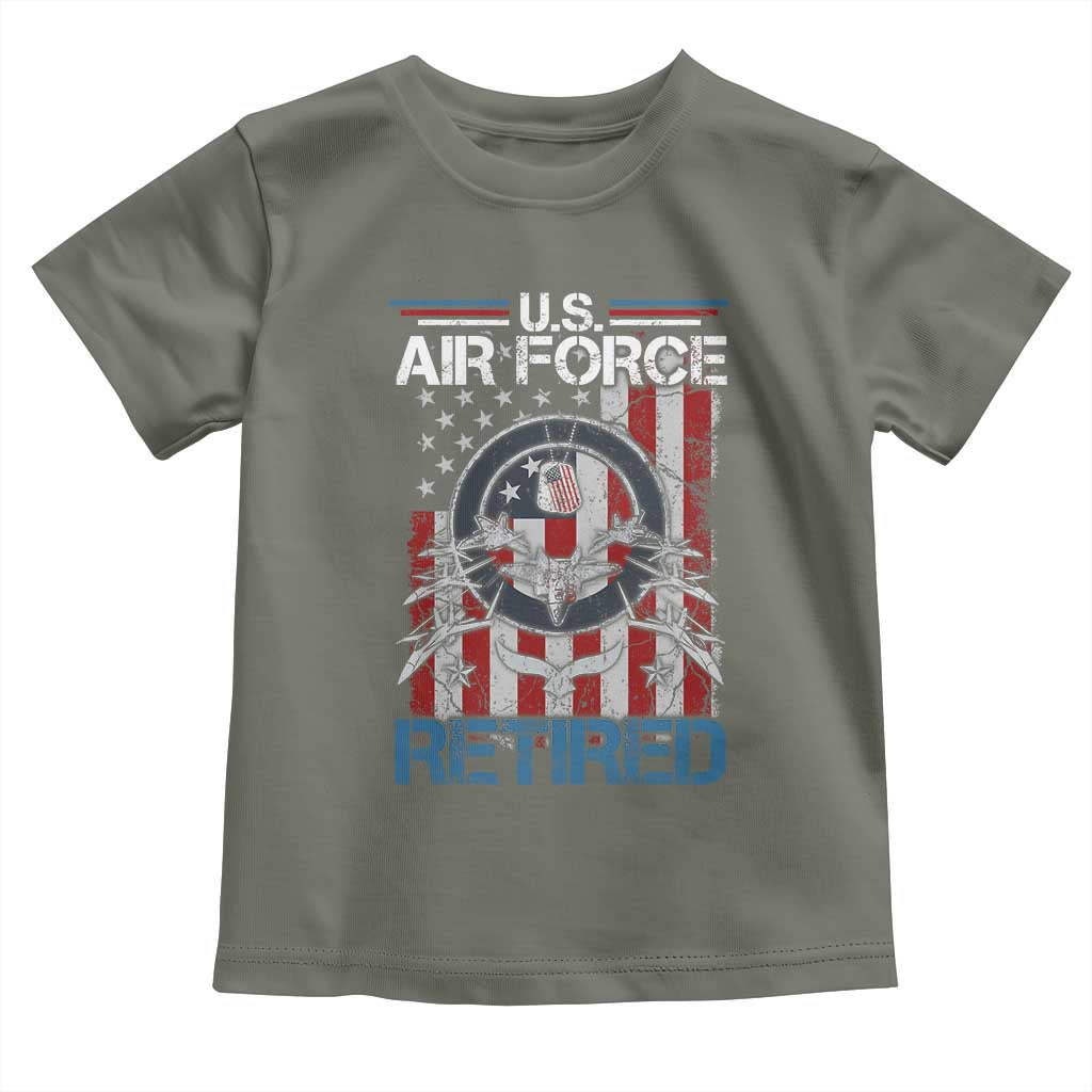 Veteran US Air Force Retired Toddler T Shirt Vintage American Flag