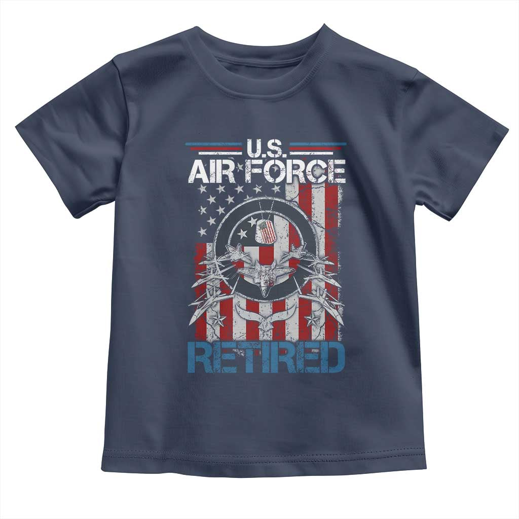 Veteran US Air Force Retired Toddler T Shirt Vintage American Flag