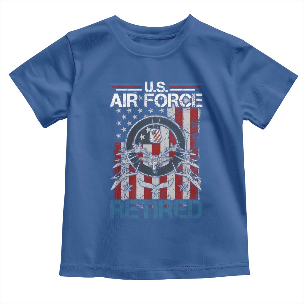 Veteran US Air Force Retired Toddler T Shirt Vintage American Flag