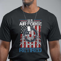 Veteran US Air Force Retired T Shirt Vintage American Flag