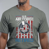 Veteran US Air Force Retired T Shirt Vintage American Flag