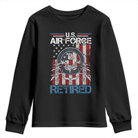 Veteran US Air Force Retired Youth Sweatshirt Vintage American Flag