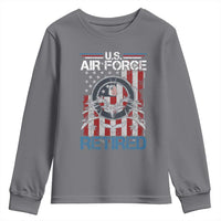 Veteran US Air Force Retired Youth Sweatshirt Vintage American Flag