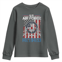 Veteran US Air Force Retired Youth Sweatshirt Vintage American Flag
