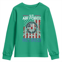 Veteran US Air Force Retired Youth Sweatshirt Vintage American Flag