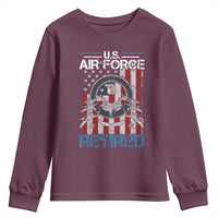 Veteran US Air Force Retired Youth Sweatshirt Vintage American Flag