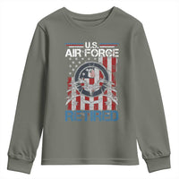 Veteran US Air Force Retired Youth Sweatshirt Vintage American Flag