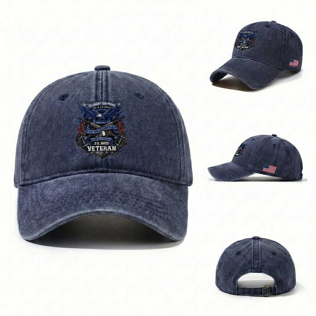 US Military Navy Veteran Washed Cotton Baseball Cap It Cannot Be Inherited Nor Can It Be Purchased I Have Earned It
