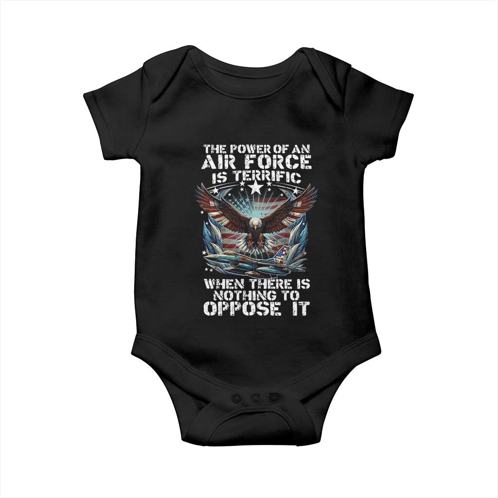 The Power Of An Air Force Is Terrific When There Is Nothing To Oppose It Baby Onesie Veteran Winston Churchill Quote