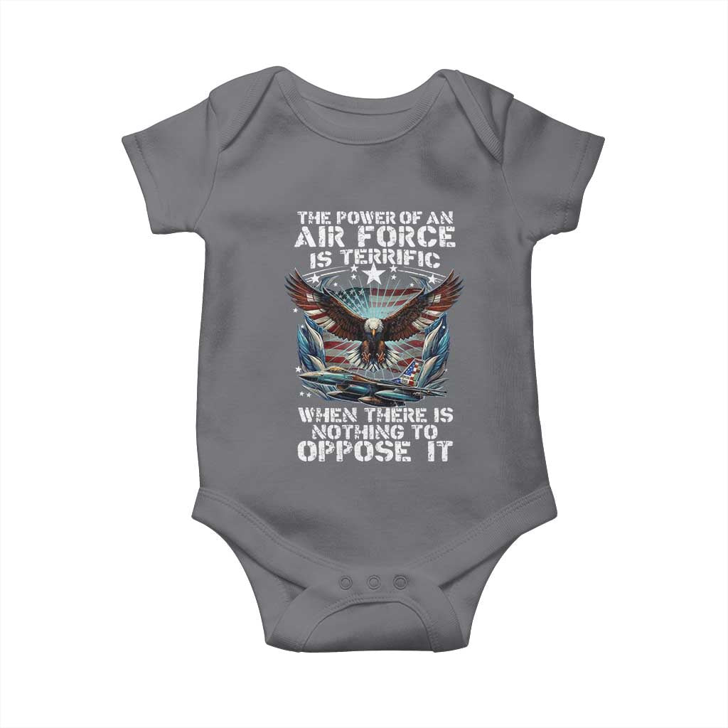 The Power Of An Air Force Is Terrific When There Is Nothing To Oppose It Baby Onesie Veteran Winston Churchill Quote