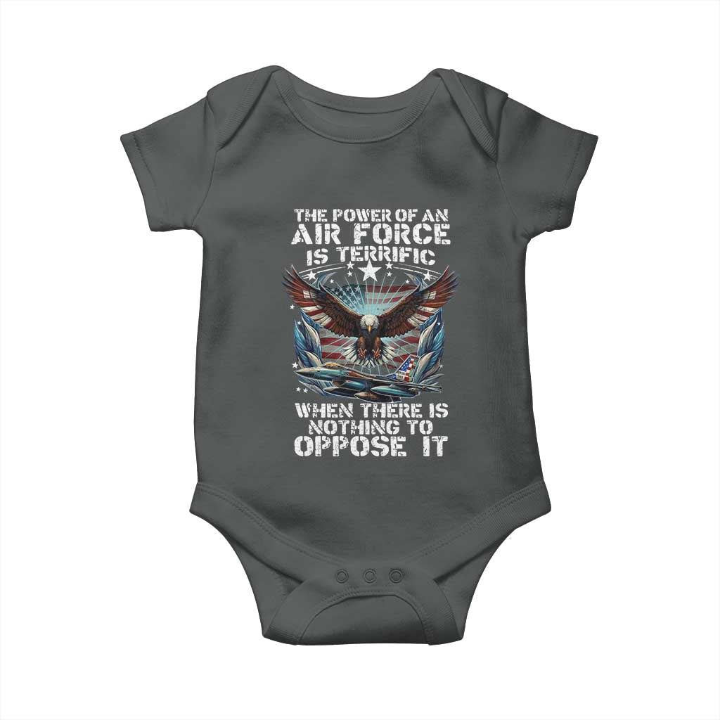 The Power Of An Air Force Is Terrific When There Is Nothing To Oppose It Baby Onesie Veteran Winston Churchill Quote