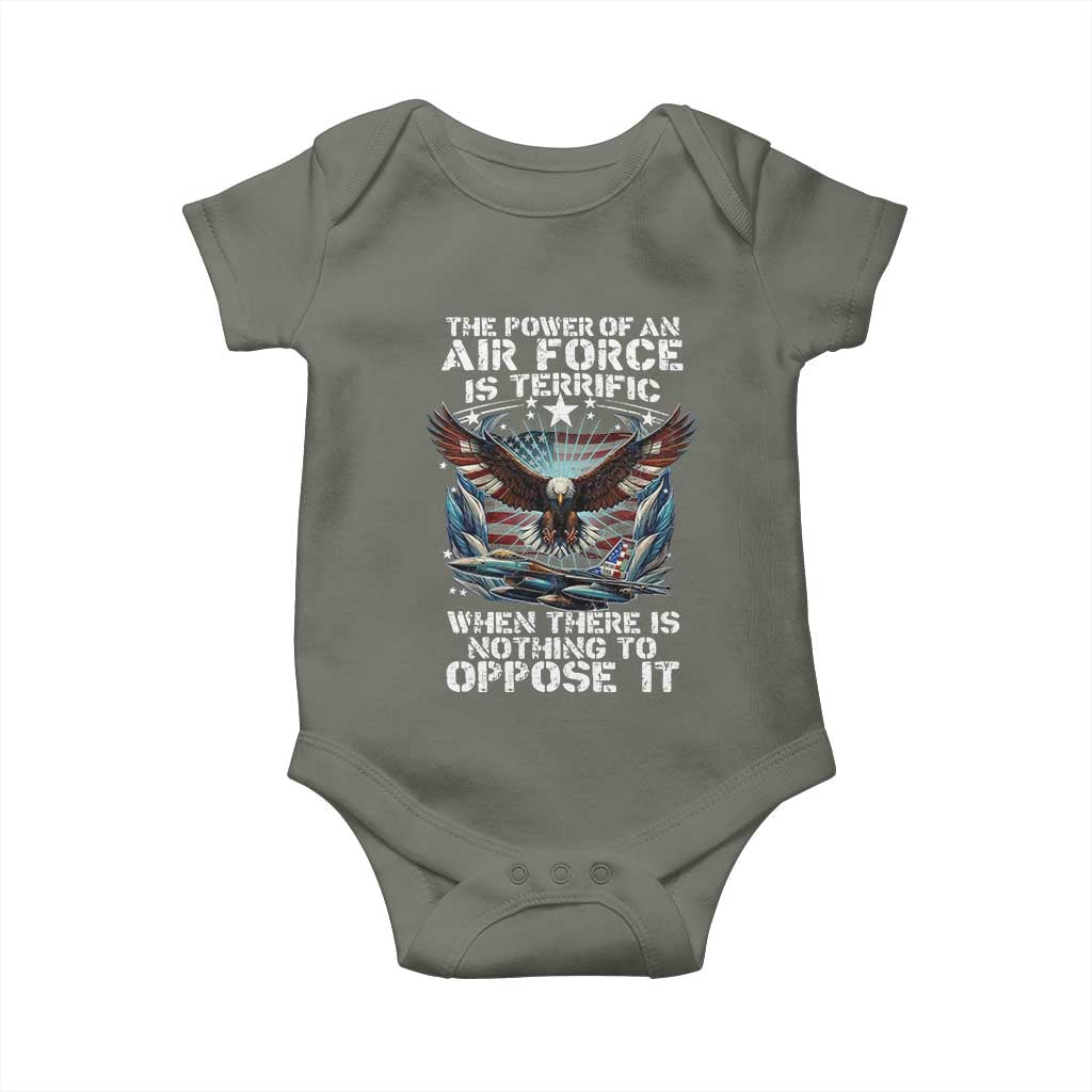 The Power Of An Air Force Is Terrific When There Is Nothing To Oppose It Baby Onesie Veteran Winston Churchill Quote