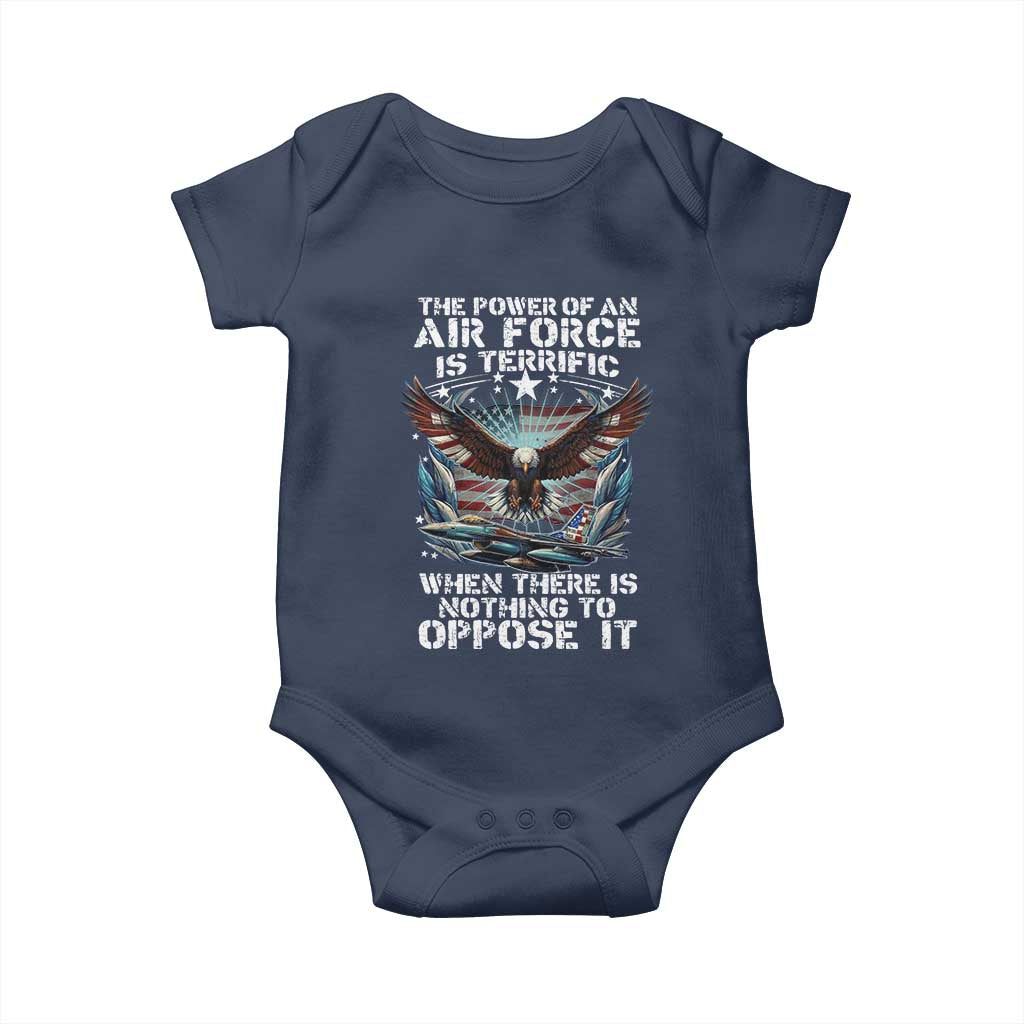 The Power Of An Air Force Is Terrific When There Is Nothing To Oppose It Baby Onesie Veteran Winston Churchill Quote