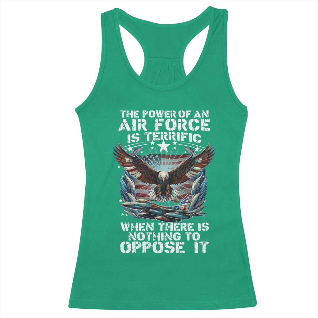 The Power Of An Air Force Is Terrific When There Is Nothing To Oppose It Racerback Tank Top Veteran Winston Churchill Quote