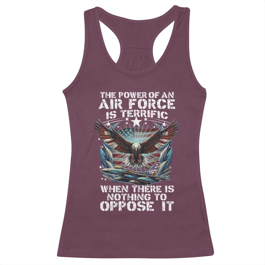 The Power Of An Air Force Is Terrific When There Is Nothing To Oppose It Racerback Tank Top Veteran Winston Churchill Quote