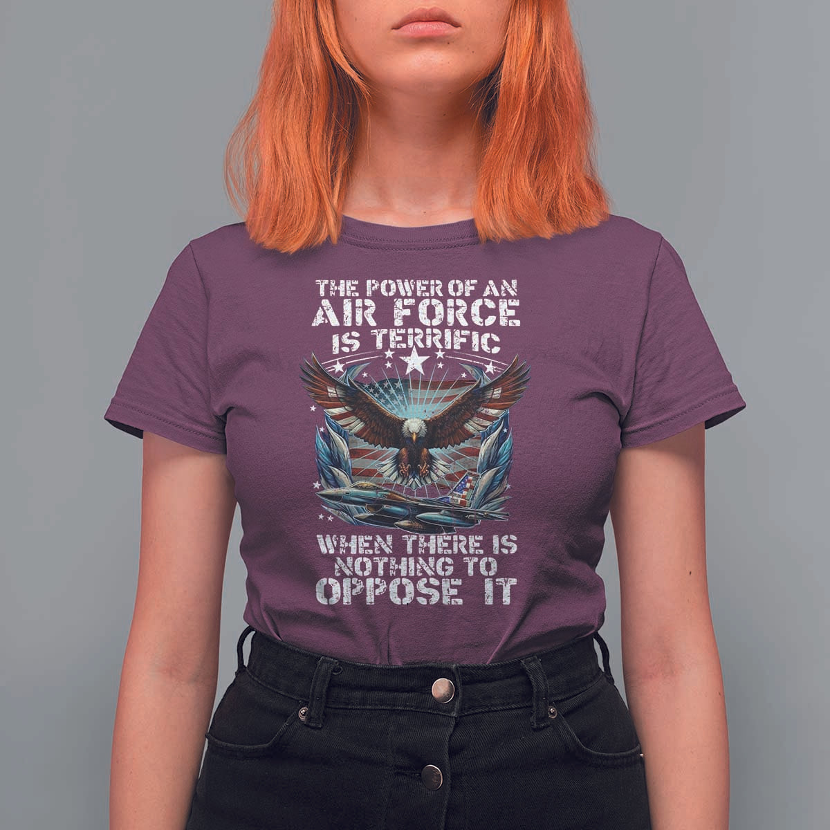 The Power Of An Air Force Is Terrific When There Is Nothing To Oppose It T Shirt For Women Veteran Winston Churchill Quote