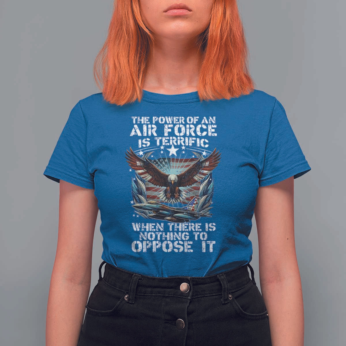 The Power Of An Air Force Is Terrific When There Is Nothing To Oppose It T Shirt For Women Veteran Winston Churchill Quote