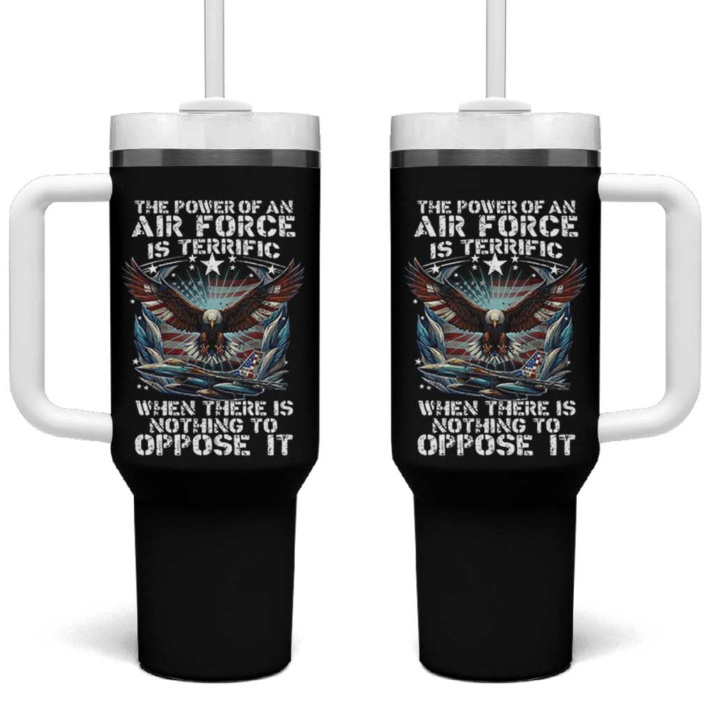 The Power Of An Air Force Is Terrific When There Is Nothing To Oppose It Tumbler With Handle Veteran Winston Churchill Quote